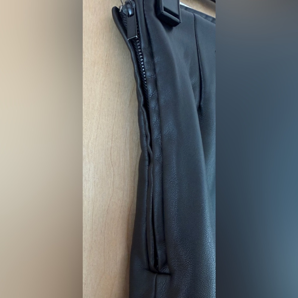 Zara Black Faux Leather High-Waist Leggings - Picture 11 of 12